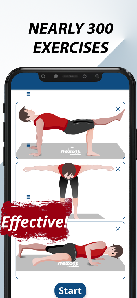 Arm Workouts for Men - Mobile app screen showing a library of various effective arm exercises for home workouts