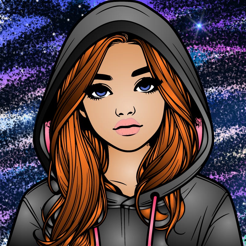 realistic girl with a hoodie