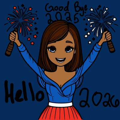 realistic new years girl realistic