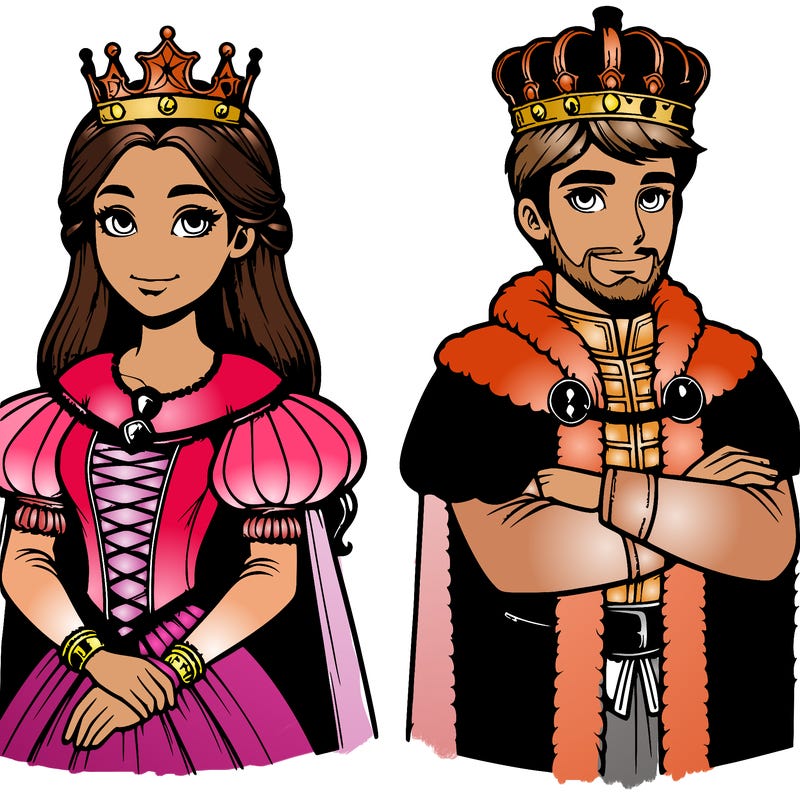 realistic queen and king