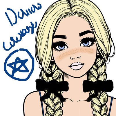 realistic girl with braids