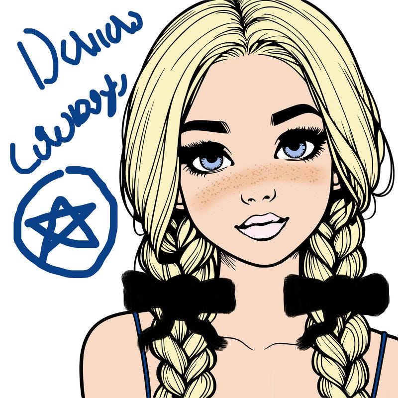 realistic girl with braids