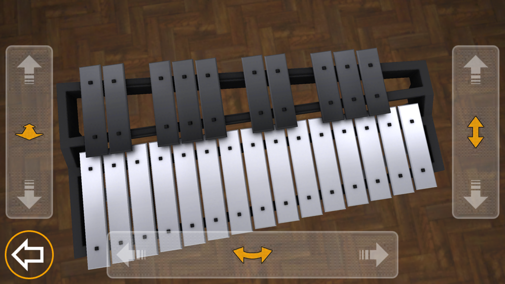 Realistic 3D glockenspiel musical instrument interface