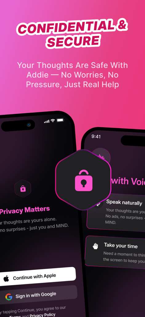 AI Vent Therapy AdviceLine AI - Interfaz de aplicación de terapia de IA confidencial y segura para desahogos privados