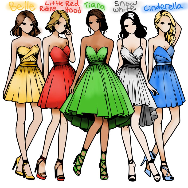 realistic girls with prom dress on