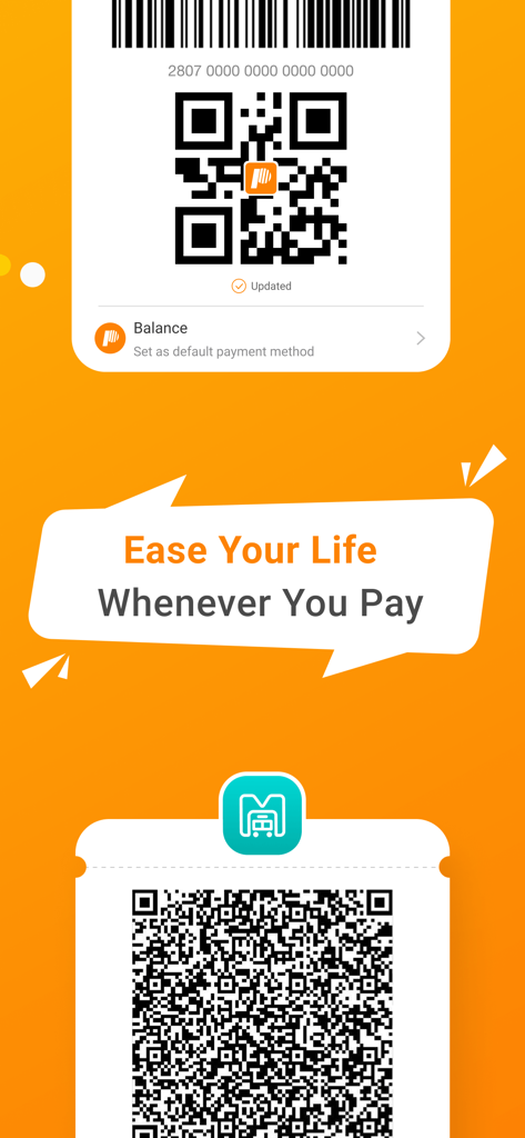 MPay Macau Wallet app displaying payment and transit QR codes for easy mobile transactions.