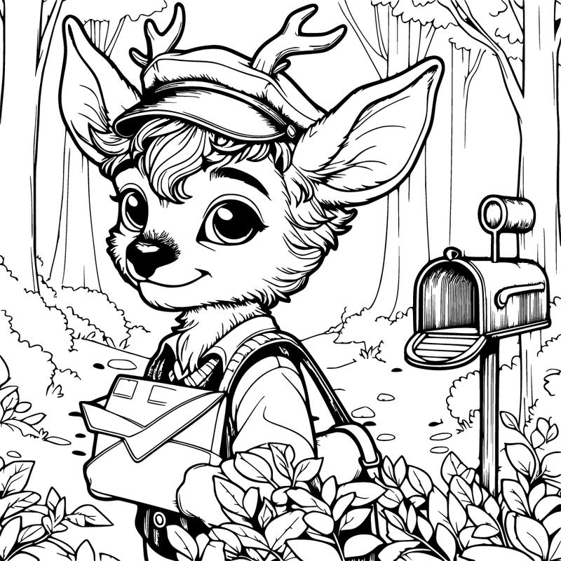 realistic faun mail in the woods