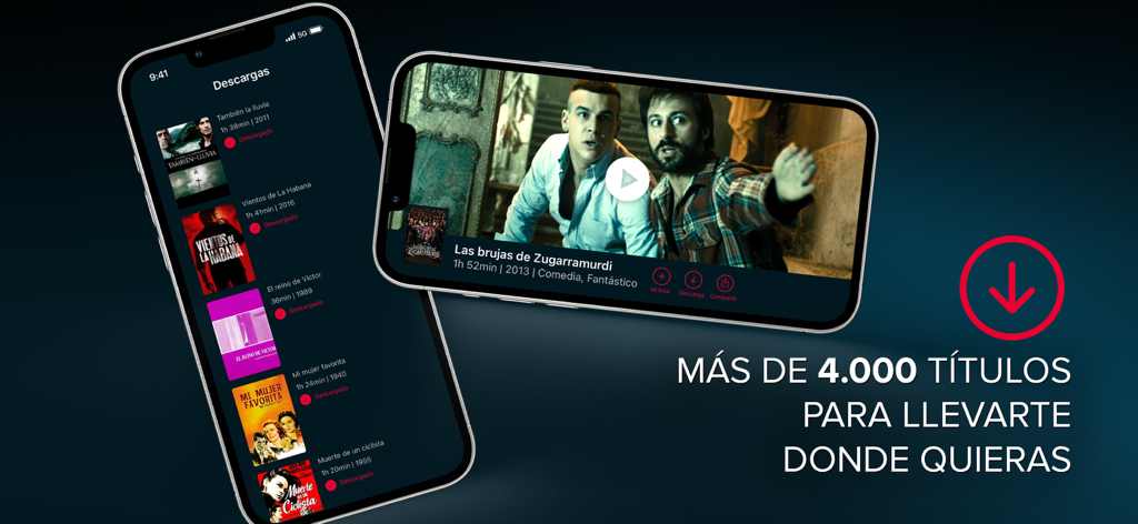 FlixOle app interface showing the movie download list for offline viewing on mobile devices