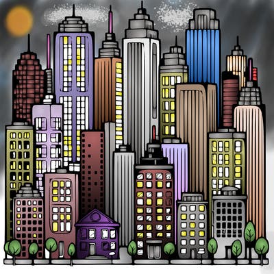 a city with skyscrapers