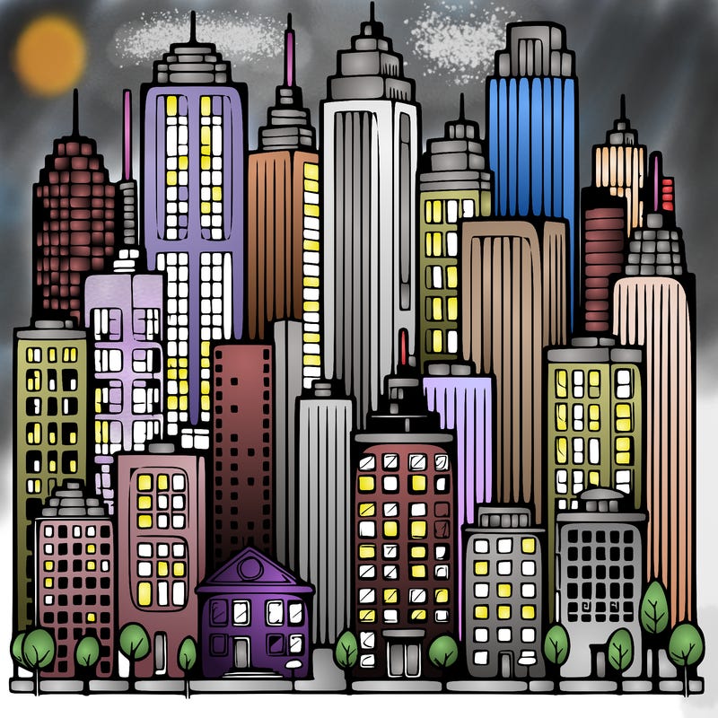 a city with skyscrapers