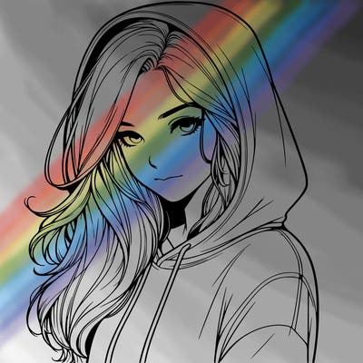 realistic adult girl with hoodie on