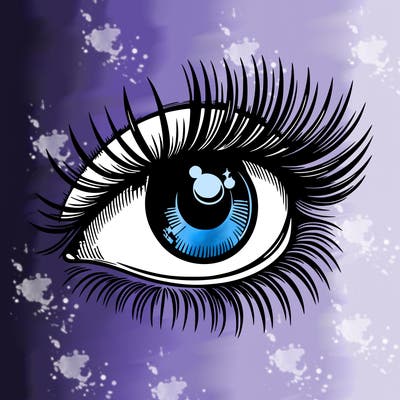 realistic eye long eylashes