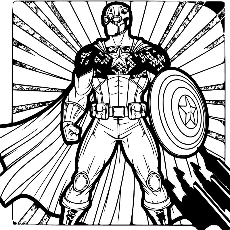 captain america character with an amazing background