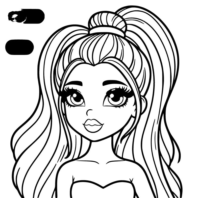 a beautiful girl with a high pony tail