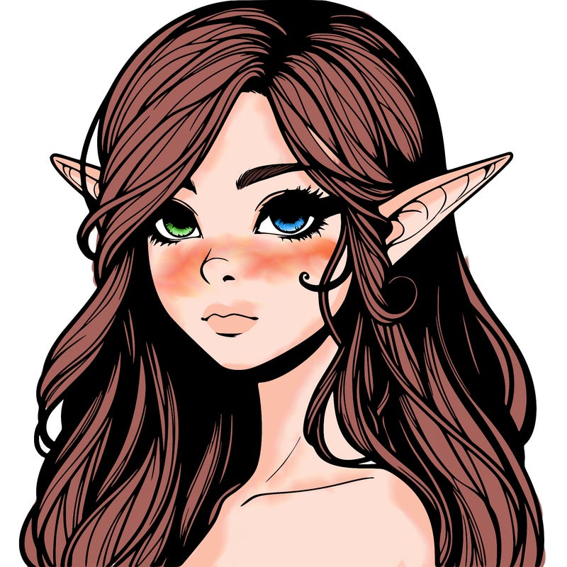elf girl realistic dark fantasy