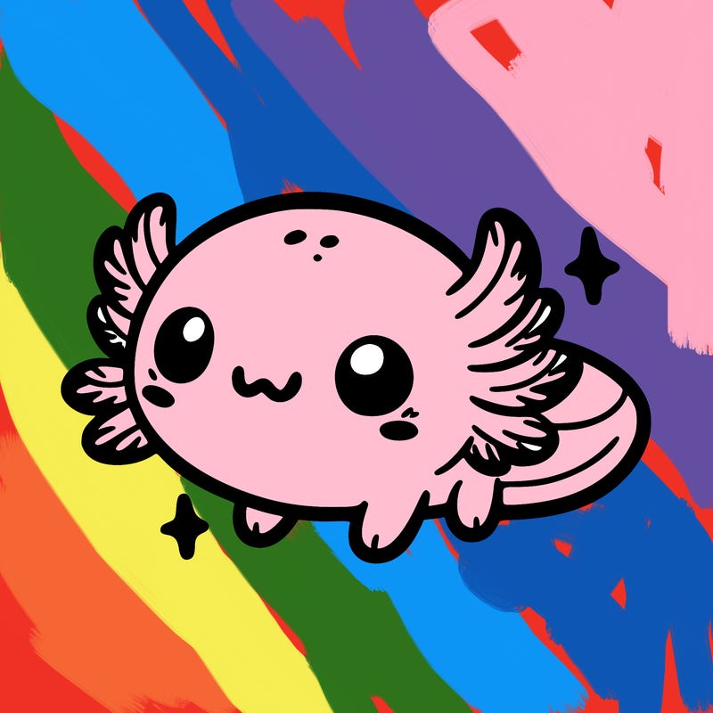 cute easy baby axolotl