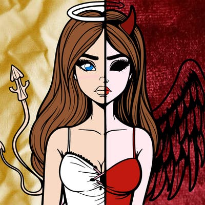 devil vs angel realistic girl