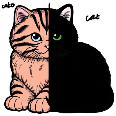 realistic split cat