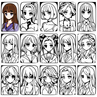girls that look diffrent anime