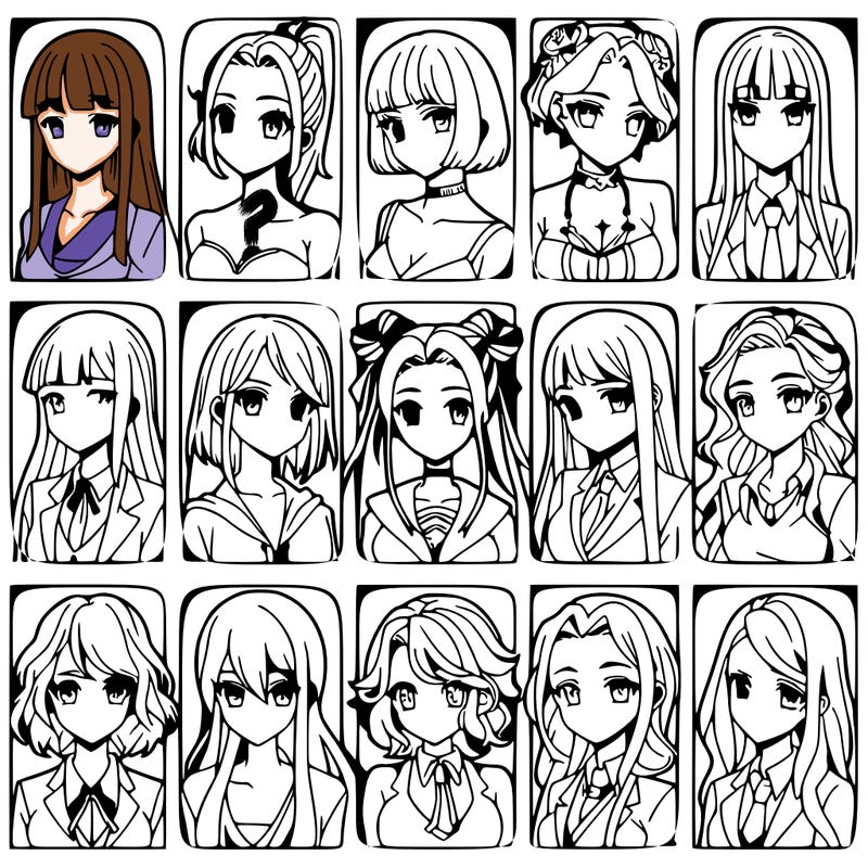 girls that look diffrent anime