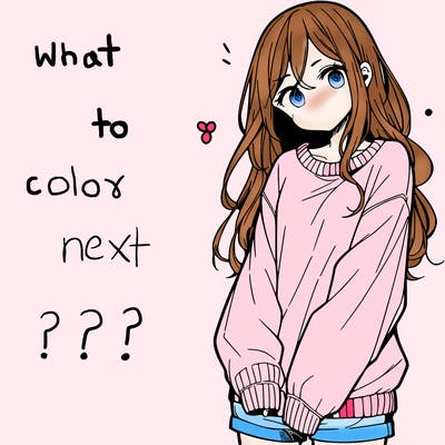 manga teen girl  in a sweater and baggy pants