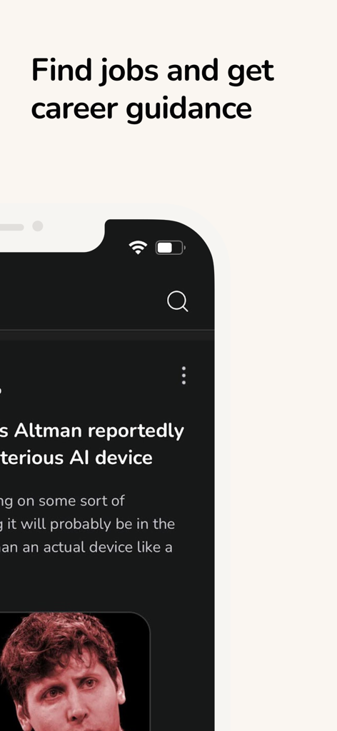 Levels.fyi -  Salaries & More - Levels fyi mobile app screen showing career guidance header and tech industry news feed