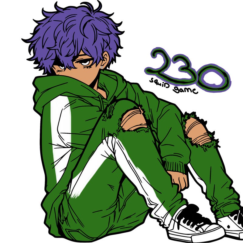 a male hoddie ripped jeans messy hair anime