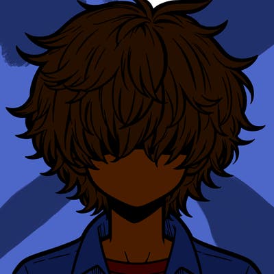 manga boy fluffy hair covering his eyes