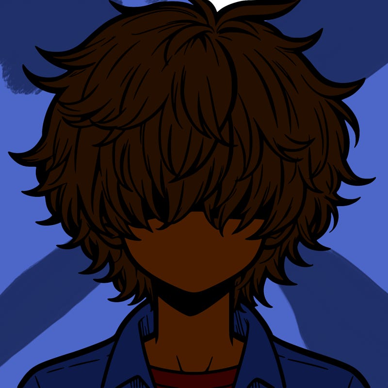 manga boy fluffy hair covering his eyes