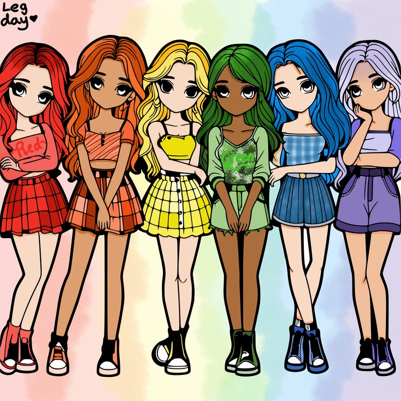 a group of girls realistic