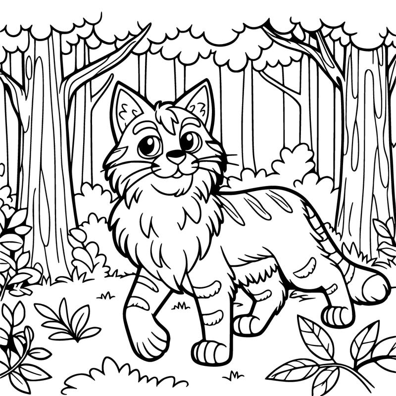 wild cat in a forest