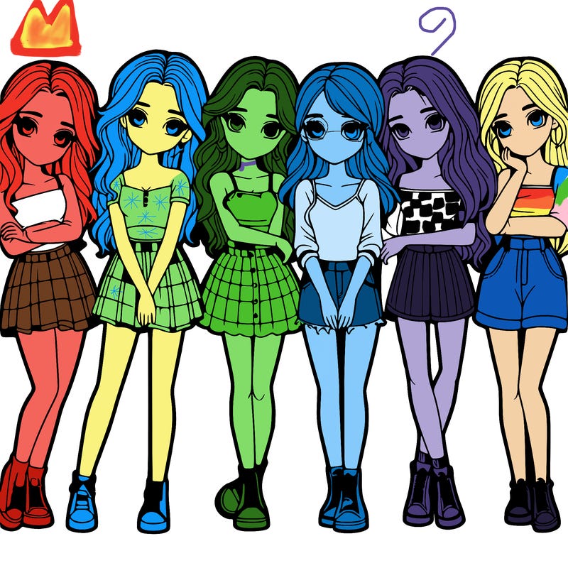 a group of girls realistic