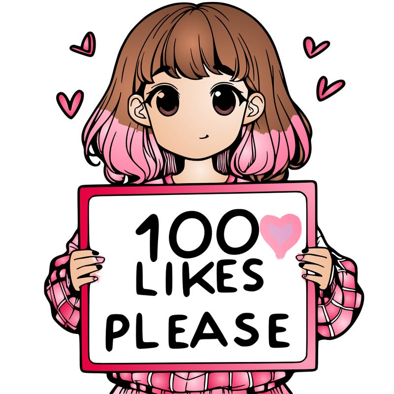 a girl holding a sign saying 100 likes please