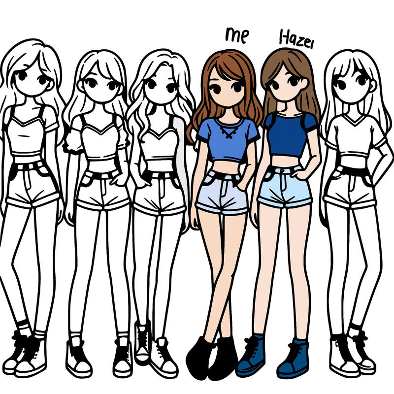 a group of girls wearing crop tops and shorts