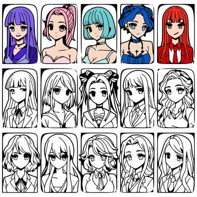 girls that look diffrent anime
