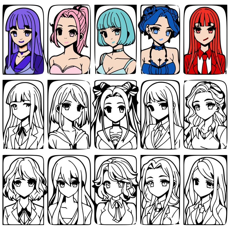girls that look diffrent anime