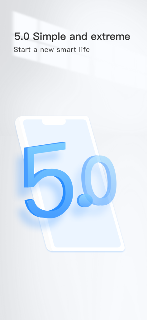 FFVideoCam - Gráfico promocional para FFVideoCam versión 5.0 que muestra el lema Comienza una nueva vida inteligente.