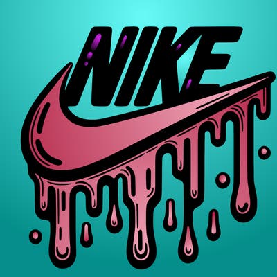 dripping nike logo