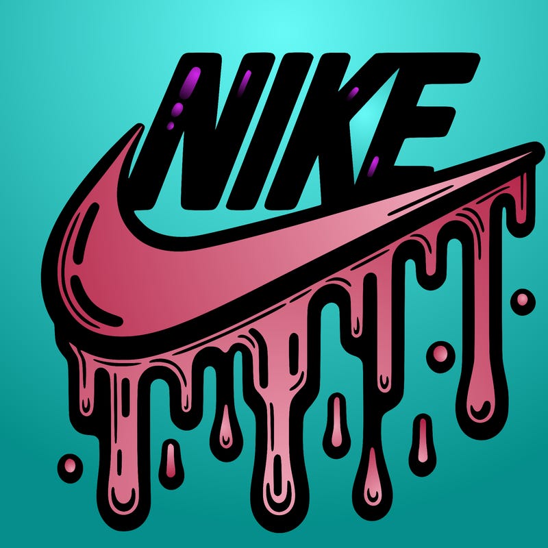 dripping nike logo