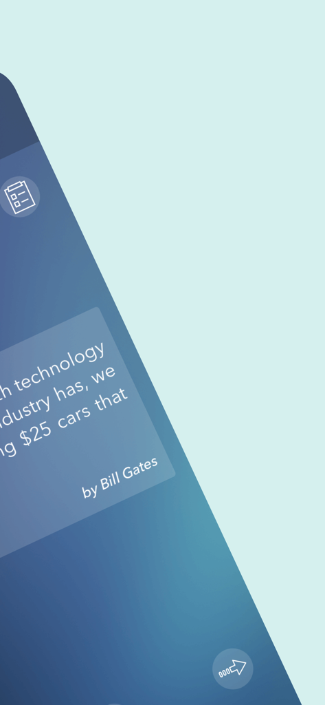 Quote by Bill Gates on a blue background in the Status Quotes app