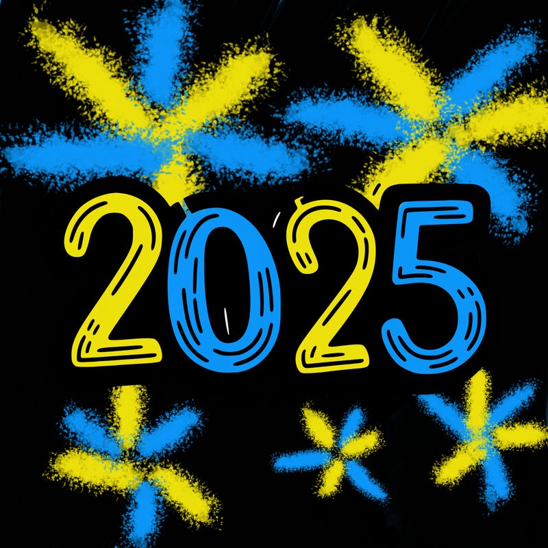 one line scrawled numbers sketch design “2025”