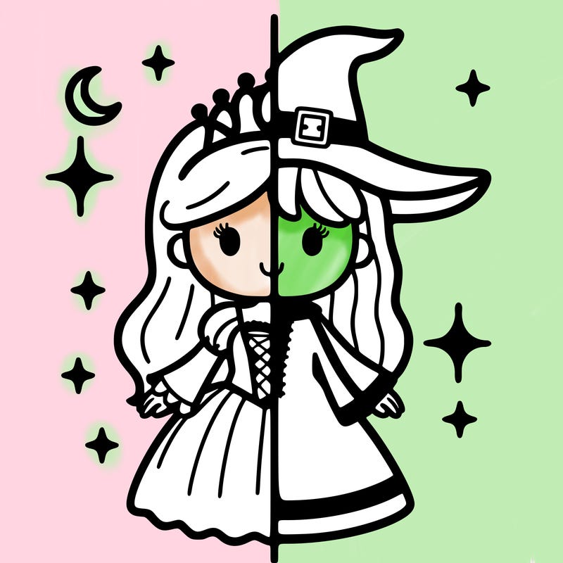 split princess and witch