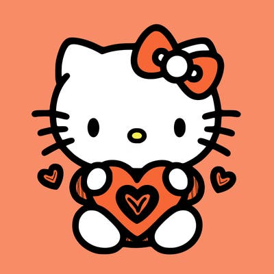 cute hello kitty with heart