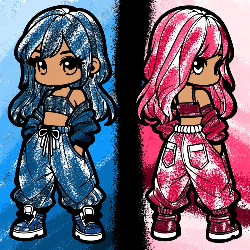 girl in crop top and baggy pants