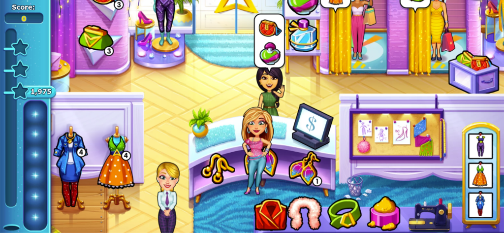 Angela servant des clients dans sa boutique de mode new-yorkaise