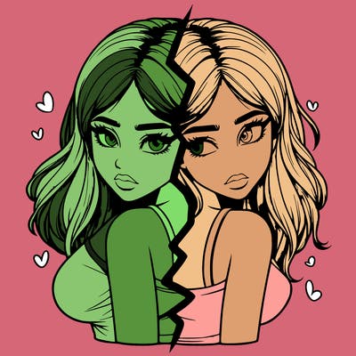 realistic girl split