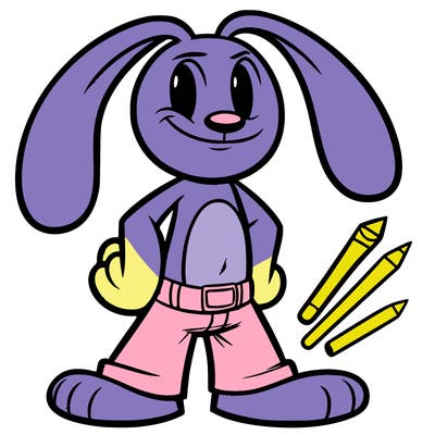jax purple rabbit with long pants