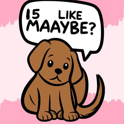 a puppy that says 5 like maybe
