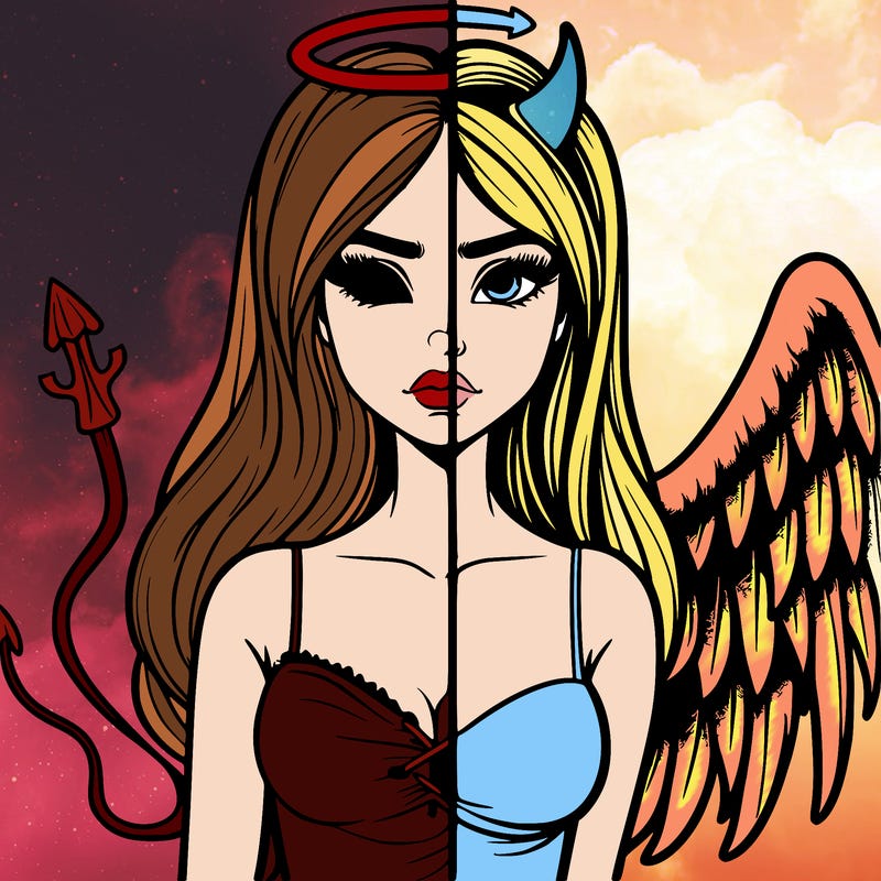 devil vs angel realistic girl