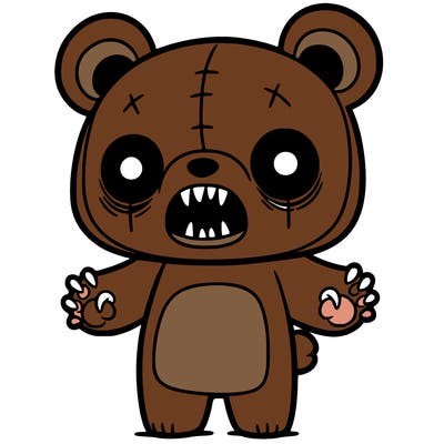 a scary cute bear